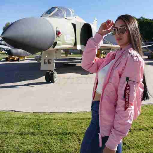Bomber MA-1 Flight Jacket Gold Pink - Image 3